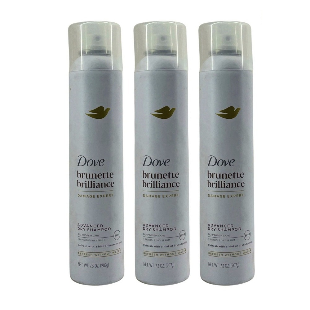 Dove Brunette Brilliance Advanced Dry Shampoo 7.3 Oz 3 Pack New